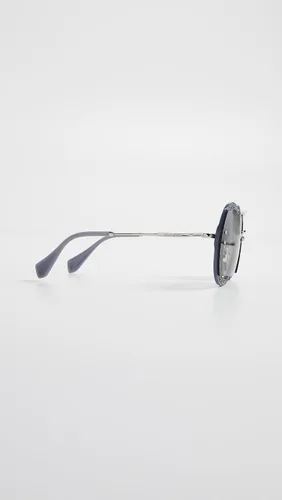 Vista 5 de Miu Miu MU 06SS C8O1A0 - Lentes de sol redondos de plástico gris