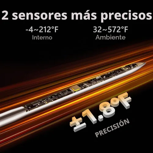 Vista 3 de Paneceia Termómetro inalámbrico de carne digital de 800 pies de largo alcance con Bluetooth, termómetro de cocina para monitoreo remoto