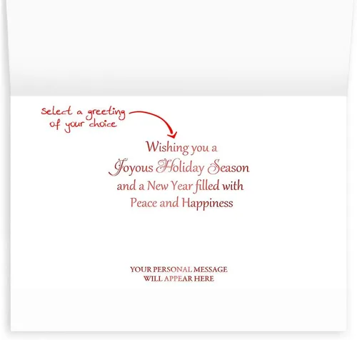 Vista 2 de The Gallery Collection, 25 tarjetas de Navidad personalizadas con sobres forrados con papel de aluminio (viaje de invierno a casa), para negocios