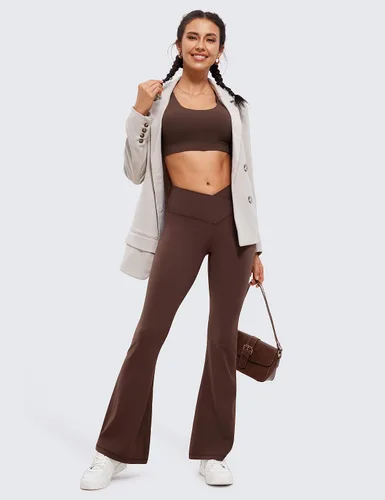 Vista 4 de CRZ YOGA Butterluxe - Leggings cruzados para mujer, 31 pulgadas, cintura alta, corte de bota, corte de bota, pantalones de yoga con control