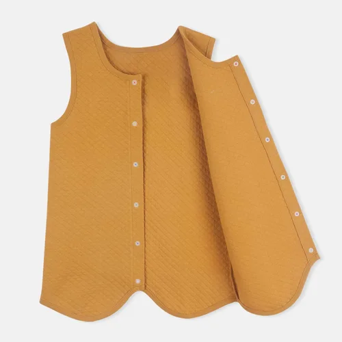 Vista 2 de OrganicBoom 100% algodón orgánico certificado sonrisa bebé dormir acolchado jacquard chaleco suave manta portátil