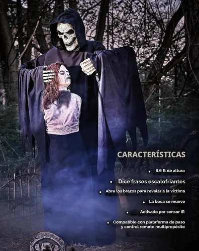 Vista 8 de Spirit Halloween - Animatrónico de 6 pies y 6 pulgadas en el corazón negro, multicolor