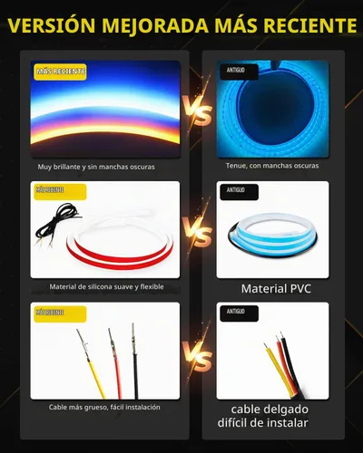 Vista 2 de YM E-Bright Tira de Luces LED de Señal de Giro Secuencial Intermitente Indicador de Conducción Diurna DRL para Coches SUV Motocicleta Impermeable