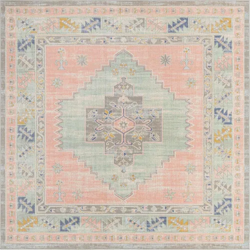 Vista 24 de Unique Loom Whitney Collection - Alfombra rectangular de 2 pies 2 pulgadas x 3 pies 1 pulgadas, color azul francés/beige)