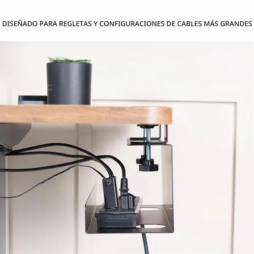 Vista 4 de VIVO Sin taladro Abrazadera de 17 pulgadas para administración de cables de extensión de alimentación Bandeja de administración de cables debajo