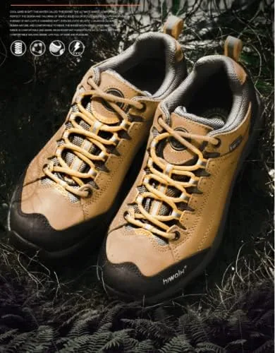 Vista 9 de HIWALK Zapatos de senderismo impermeables confort mediados tobillo montañismo zapatos transpirable ligero escalada camping trekking al aire libre