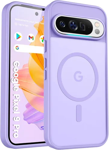 Vista 104 de Funda para teléfono Google Pixel 9 Pro XL, Compatible con Magnético, Protección contra Caídas de Grado Militar Translúcida Mate Resistente a Golpes