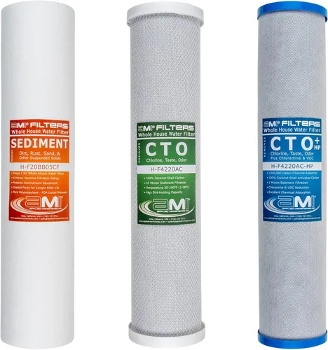 Vista 9 de Applied Membranes Inc. Reemplazo de cartucho de filtro de agua de 3 etapas para toda la casa, incluye cartuchos de filtro de sedimentos, carbono