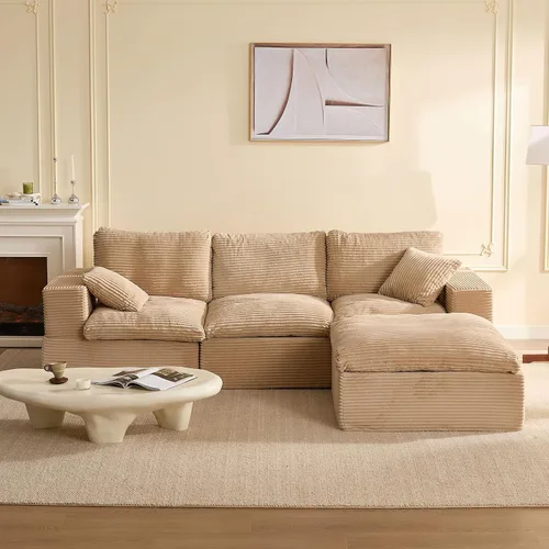 Vista 29 de Sofás seccionales de 106.3 pulgadas para sala de estar, sofá en nube, sofá modular seccional, sofá convertible, sofá de asiento profundo, juego