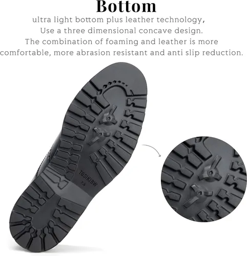Vista 4 de Zapatos de vestir para hombre de cuero genuino moderno formal de negocios empalme Color Derby zapatos para hombres
