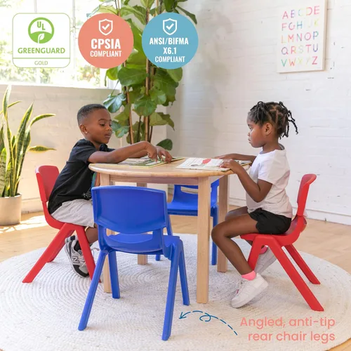 Vista 7 de ECR4Kids Silla apilable de plástico de 12 pulgadas, muebles de aula, azul, 10 piezas
