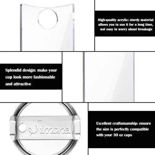 Vista 3 de Vodolo Placa de identificación para vasos Stanley de 30 onzas, 12 unidades de placa acrílica personalizada con nombre en blanco compatible