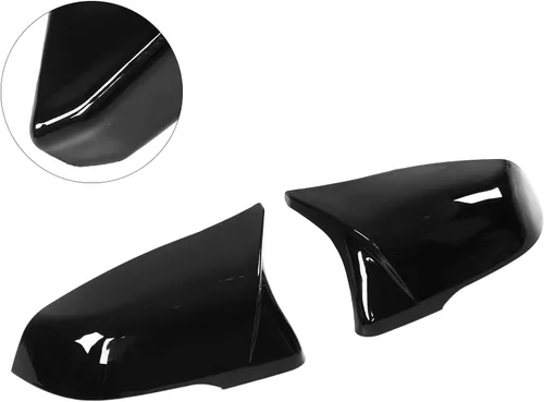 Vista 8 de Akozon Cubierta para espejo retrovisor, par de cubiertas de espejo retrovisor lateral izquierdo derecho negro brillante ABS espejo de puerta