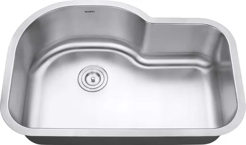 Vista 4 de Ruvati RVM4700 Fregadero de Cocina Bajo Encimera de 31.5 Pulgadas - Fregadero de Cocina de Acero Inoxidable Calibre 16 de Un Solo Seno con Acabado