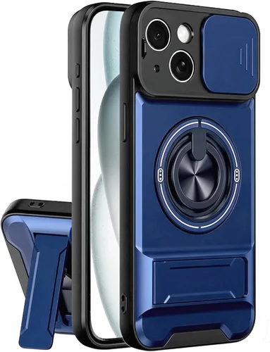 Vista 20 de Dssairo Funda para iPhone 15 con anillo magnético de rotación de 360° compatible con carcasa MagSafe Slide para cámara, soporte plegable, funda Negro