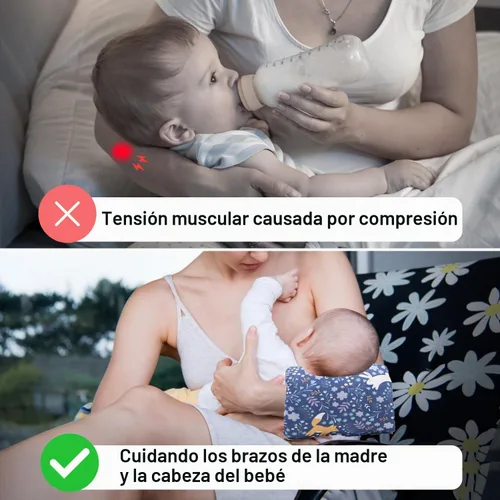 Vista 6 de Almohada de brazo de alimentación para bebé, almohada de algodón suave para recién nacido, almohada de lactancia para bebé, almohada de apoyo