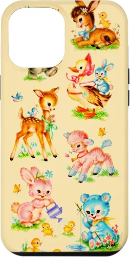Vista 26 de Vintage Baby Animals Nursery 50's Retro Yellow Case for iPhone 17