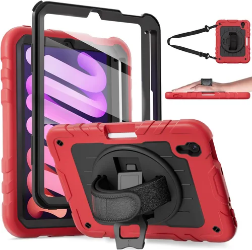 Vista 9 de Funda para iPad mini 7 A17 Pro/iPad mini 6 de 8.3 pulgadas, funda para iPad mini de 7ª/6ª generación (2024/2021) con soporte para lápiz/soporte