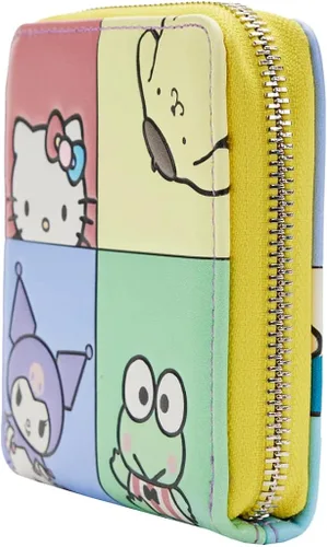 Vista 4 de Loungefly Hello Kitty and Friends - Cartera de bloque de color con cremallera alrededor, Multi colorido, Plegable