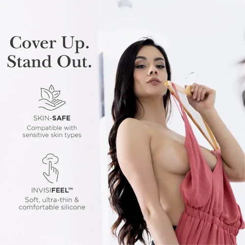Vista 4 de NIPPIES - Cubiertas para los pezones de la mujer, parches adhesivos de silicona con caja para viajar