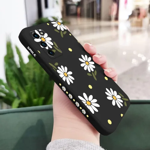Vista 2 de Funda compatible con Galaxy S20 FE, diseño de margaritas, protección completa de lente de cámara, a prueba de golpes, TPU parachoques de silicona