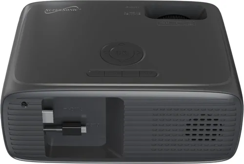 Vista 7 de Supersonic Proyector LED SC-282P Full HD 1080P con Bluetooth, 7800 lúmenes, LCD LED de 4 pulgadas, pantalla de 40 a 150 pulgadas, entradas