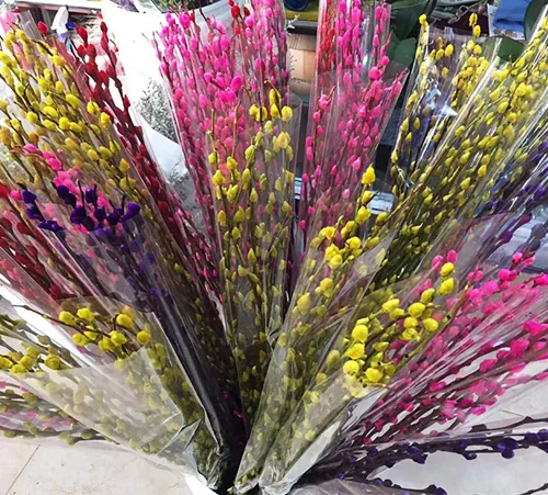 Vista 5 de ccHuDE Bolsas de celofán transparente para ramo de flores, 100 unidades, bolsas de celofán transparente, bolsas de embalaje de rosas para el día