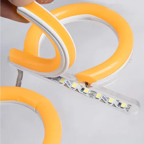 Vista 8 de JARBIH Cubierta de tira de luz LED flexible de neón separada, 16.4 pies 0.236 in sin desgaste, cubierta de difusor de silicona flexible con 2