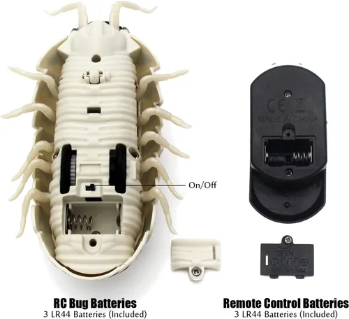 Vista 5 de Tipmant Gusano de control remoto RC Bug realista Pillbug electrónico juguete de broma animal insecto vehículo vehículo niños regalos de cumpleaños