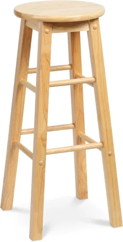 Vista 5 de PJ Wood - Taburetes de bar redondos de madera de 29 pulgadas - Juego de 2