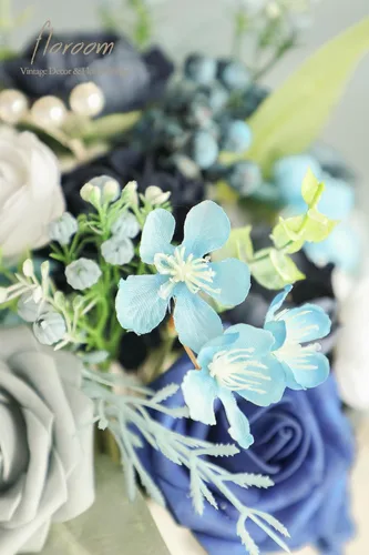 Vista 4 de Juego de tallos de follaje artificial, 59 piezas con 7 tipos de flores de follaje sintéticas para manualidades, ramos de novia, arreglos florales