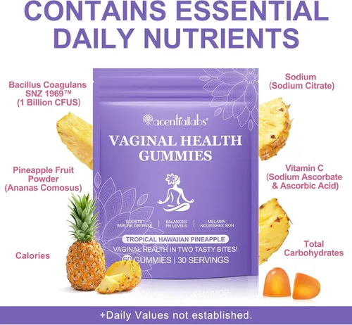Vista 6 de Probióticos vaginales para mujeres, Gomitas femeninas de Vital Source, equilibrio de pH para mujeres, Gomitas premium de equilibrio femenino