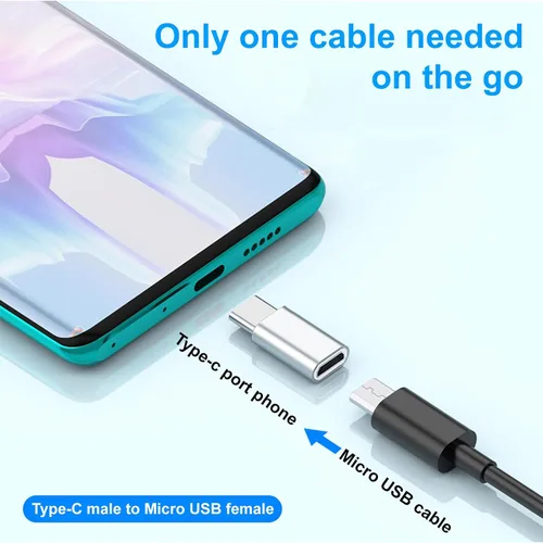Vista 2 de Adaptador USB C (paquete de 6), USBC macho a micro hembra, USBC hembra a micro macho, tipo C a mini USB, compatible con teléfonos inteligentes