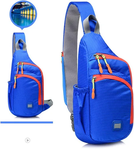Vista 7 de Peicees Mochila pequeña tipo bandolera impermeable unisex bolsa de hombro cruzada en el pecho