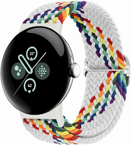 Vista 50 de Correas trenzadas Solo Loop compatibles con Google Pixel Watch 4, 3, 2, 1 de 1.61 pulgadas/1.77 pulgadas, correas elásticas ajustables de nailon