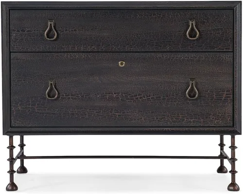 Vista 4 de Hooker Furnishings Big Sky Archivador de dos cajones con chapa de nogal - negro