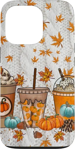 Vista 10 de iPhone 16 Thanksgiving Autumn Leaves Pumpkin Spice Knitted Print Phone Case