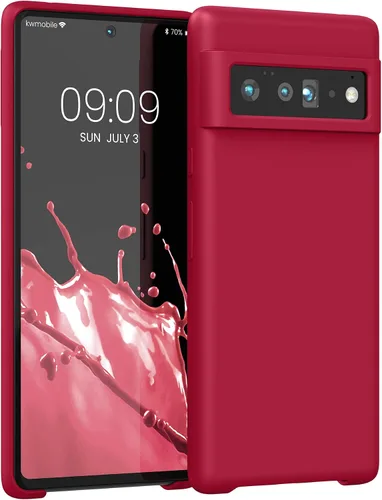 Vista 273 de kwmobile Funda Compatible con Google Pixel 6 Pro - Funda de Teléfono de Silicona TPU con Acabado Suave - Azul Caribe
