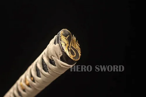 Vista 6 de Samurai Katana Espada japonesa hecha a mano, práctica, acero al carbono 1095, templada, espiga completa, muy afilada, cuchillo listo para combate