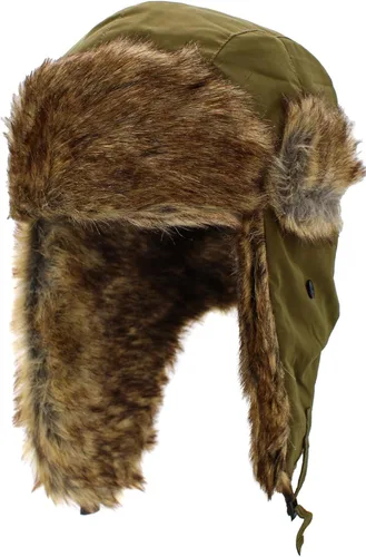 Vista 13 de Wool Blend Aviator Trapper hat Trooper Ear Flaps Ushanka Eskimo Russian Warm Winter Cold 1. Mezcla de lana de oliva