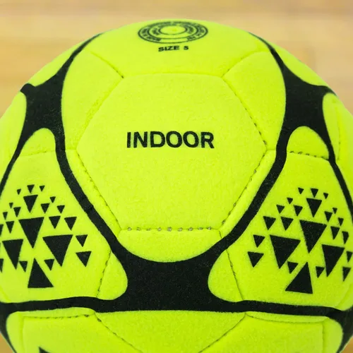Vista 2 de FORZA Balones de fútbol para interiores [3 tamaños] Pelotas de fútbol amarillas fluorescentes diseñadas para superficies interiores y laminadas