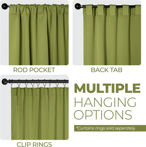 Vista 39 de BLUENILEMILLS Paneles de cortinas opacas para oscurecer la habitación con bolsillo para barra/pestañas traseras, cortinas perfectas para ventanas