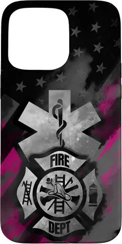 Vista 31 de EMT EMS Firefighter Pink Smoke Line USA American Flag Case for iPhone 17