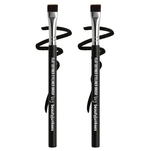 Vista 21 de Beauty Junkees Cepillo corrector para debajo de los ojos, pequeño, suave, esponjoso, cónico, sintético, sin crueldad, vegano, para polvo de fijación