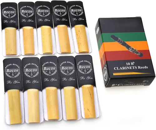 Vista 4 de NANYI Cañas tradicionales para clarinete Bb, 10 piezas con estuche portátil (fuerza 2.0)
