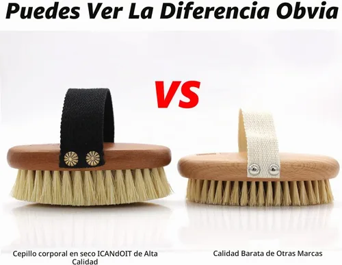 Vista 6 de Cepillo corporal de cepillado en seco, cerdas de sisal, cepillo de masaje exfoliante para celulitis y linfático, mejora la circulación, detiene