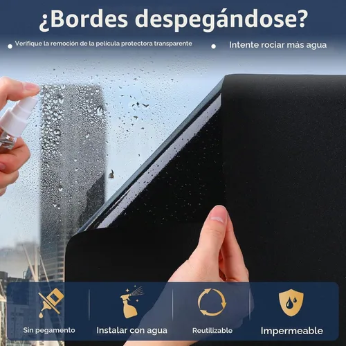 Vista 7 de rabbitgoo Película opaca de privacidad para ventanas con herramientas, vidrio de baño, adherencia estática, bloqueo de calor solar, oscurecimiento