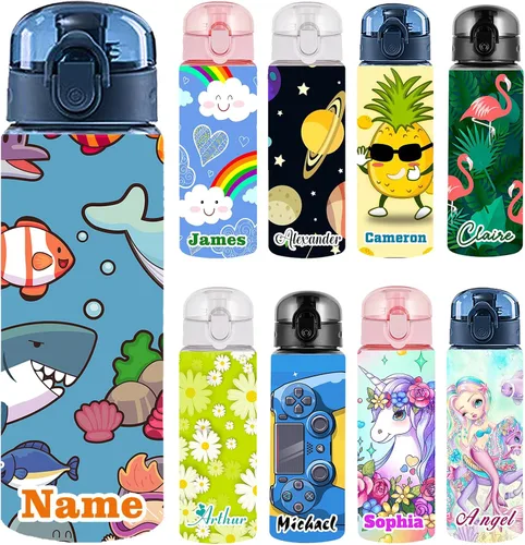 Vista 26 de Botellas de agua personalizadas con tapa, botella personalizada de 26 onzas con nombre, botellas de agua de plástico personalizadas, a prueba