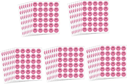 Vista 8 de Hcode Pegatinas de cara feliz de 1 pulgada redondas coloridas calcomanías de recompensa para profesores, 1200 unidades (multicolor)