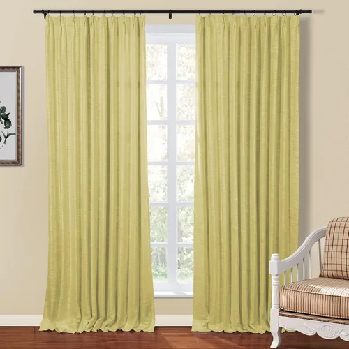 Vista 29 de TWOPAGES Cortina de Pliegues Pellizco Beige para Sala de Estar de 84 Pulgadas de Largo, Panel de Cortina de Ventana de Doble Capa Oscurecedora